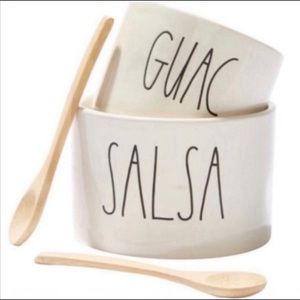 Rae Dunn Guac and Salsa Bowls with Spoons NWT!